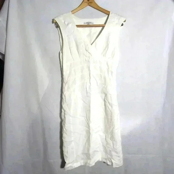 Reserved White Linen sleeveless Dress sz EU 38 US 6 - Picture 1 of 4